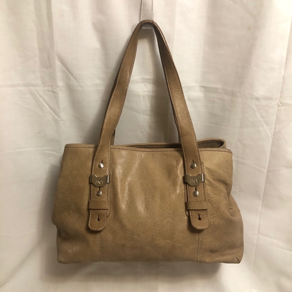 Jones New York Tan Leather Shoulder Bag